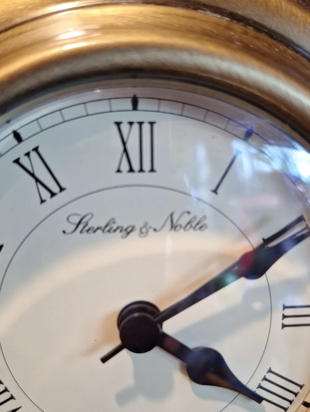 Vtg. Hanging Sterling & Noble Metal Wall Clock - Brass Finish Made In Taiwan